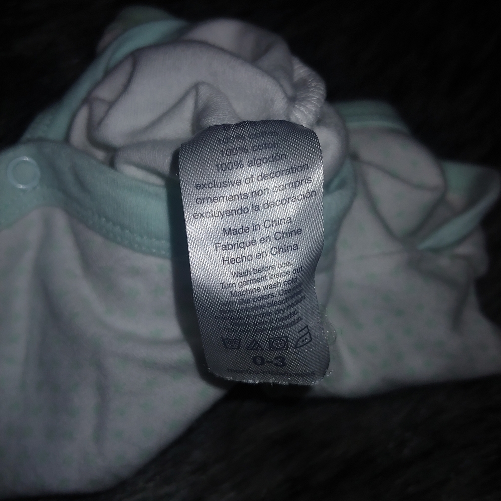 🌙5/$25 Rene Rofe | mint white pattern onesie - Picture 3 of 7